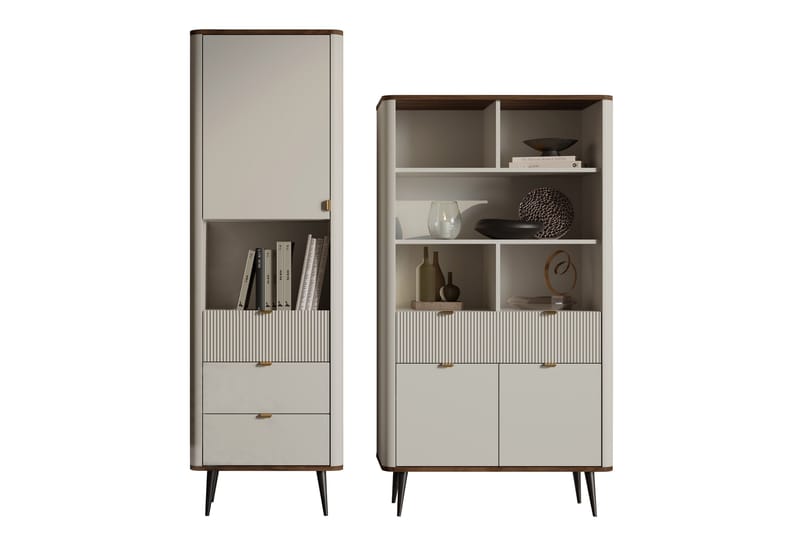 Cucina Möbelset För Vardagsrum - Beige/Brun - Förvaring - Förvaringsmöbler - Möbelset för vardagsrum