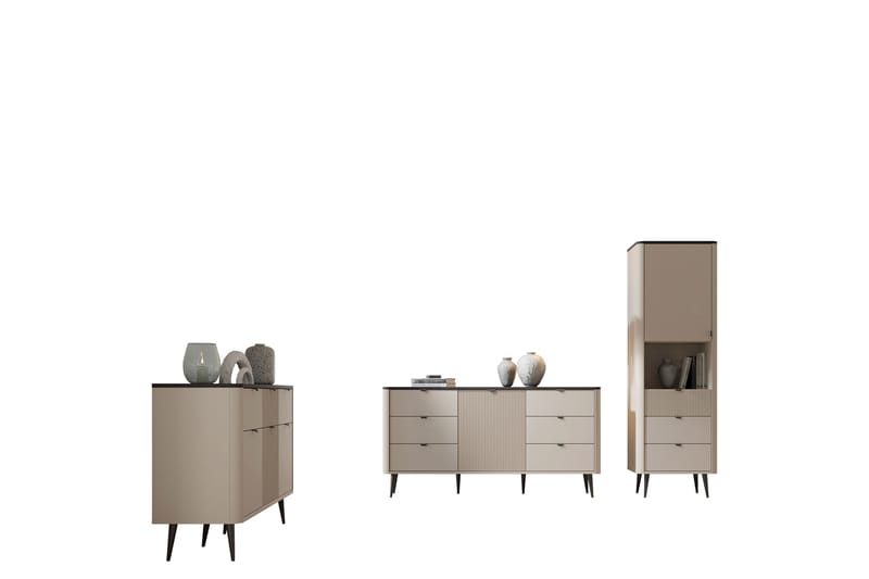 Cucina Möbelset För Vardagsrum - Beige/Grå - Förvaring - Förvaringsmöbler - Möbelset för vardagsrum