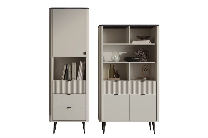 Cucina Möbelset För Vardagsrum - Beige/Grå - Förvaring - Förvaringsmöbler - Möbelset för vardagsrum