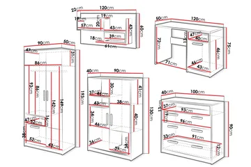 Dekona Möbelset För Vardagsrum - Beige - Förvaring - Förvaringsmöbler - Möbelset för vardagsrum