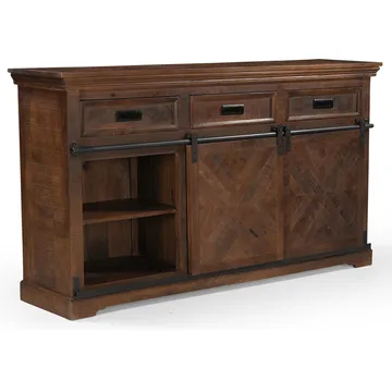 Don Skänk 160x90 cm - Djupbrun med svarta metalldetaljer - Förvaring - Förvaringsmöbler - Sideboard & skänk