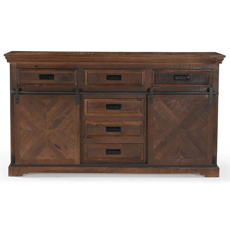 Don Skänk 160x90 cm - Djupbrun med svarta metalldetaljer - Förvaring - Förvaringsmöbler - Sideboard & skänk