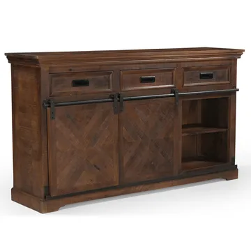 Don Skänk 160x90 cm - Djupbrun med svarta metalldetaljer - Förvaring - Förvaringsmöbler - Sideboard & skänk