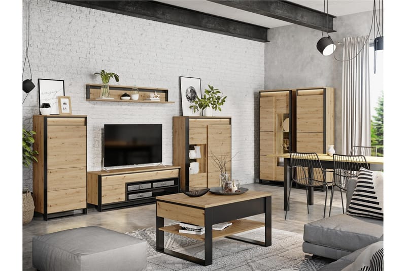 Dorana Möbelset För Vardagsrum - Beige - Förvaring - Förvaringsmöbler - Möbelset för vardagsrum