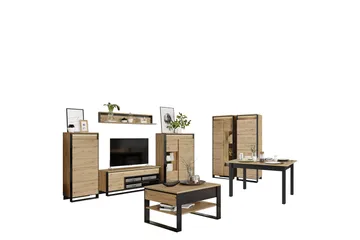 Dorana Möbelset För Vardagsrum - Beige - Förvaring - Förvaringsmöbler - Möbelset för vardagsrum