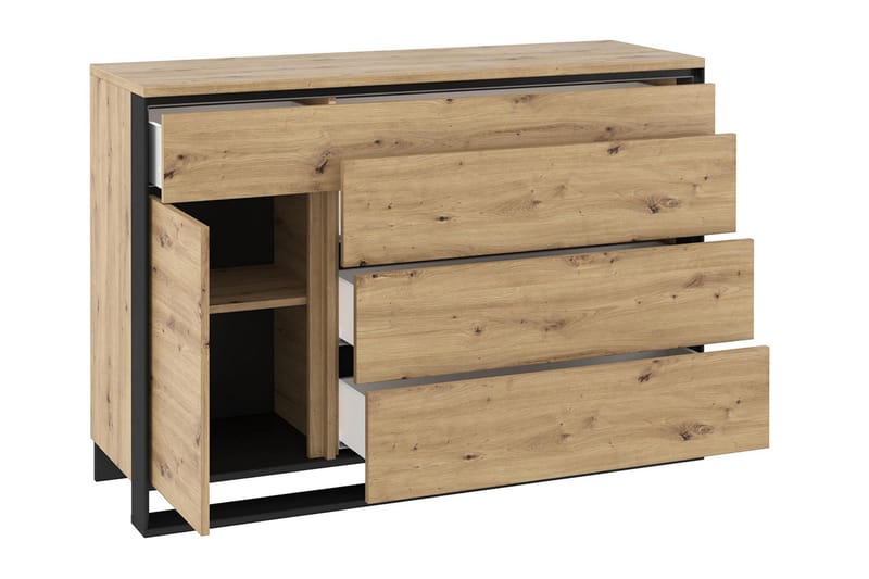 Dorana Möbelset För Vardagsrum - Brun/Svart - Förvaring - Förvaringsmöbler - Möbelset för vardagsrum