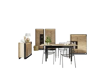 Dorana Möbelset För Vardagsrum - Brun/Svart - Förvaring - Förvaringsmöbler - Möbelset för vardagsrum