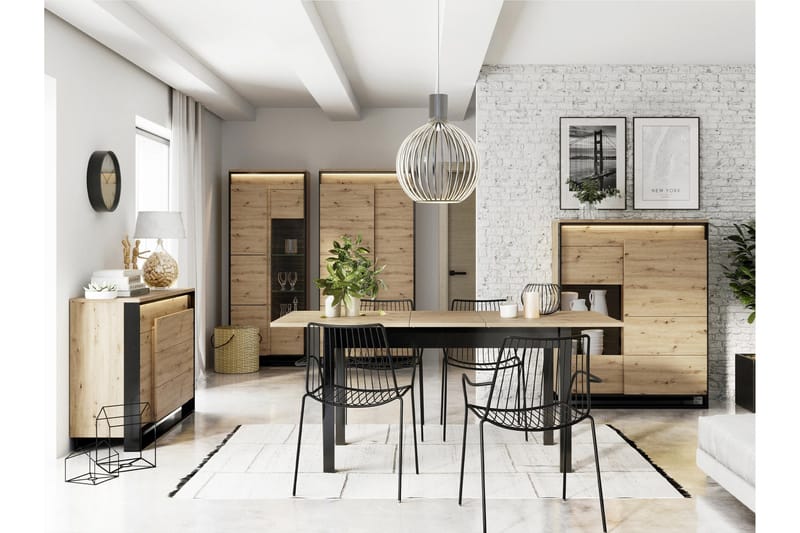 Dorana Möbelset För Vardagsrum - Brun/Svart - Förvaring - Förvaringsmöbler - Möbelset för vardagsrum