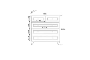 Dorian Hörnbyrå 90 cm - Matt Vit - Förvaring - Förvaringsmöbler - Byrå