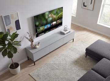 Dorvik TV-bänk 150 cm med 3 lådor - ljusgrått och svart - Förvaring - Förvaringsmöbler - Sideboard & skänk