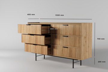 Dravo Byrå 150 cm - Naturlig hickory - Förvaring - Förvaringsmöbler - Byrå
