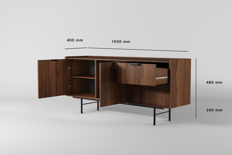 Dravo Skänk 68x150 cm - Warmia valnöt - Förvaring - Förvaringsmöbler - Sideboard & skänk