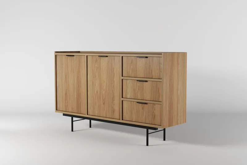 Dravo Skänk 90x150 cm, Naturlig hickory