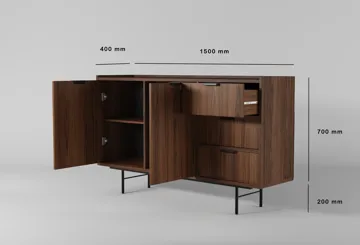 Dravo Skänk 90x150 cm - Warmia valnöt - Förvaring - Förvaringsmöbler - Sideboard & skänk