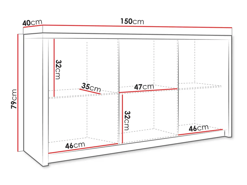 Driva Skänk 150 cm - Svart - Förvaring - Förvaringsmöbler - Sideboard & skänk