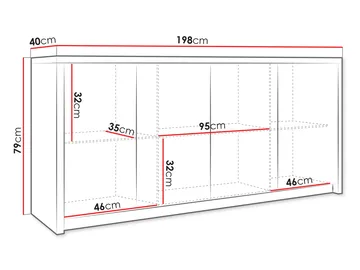 Driva Skänk 198 cm - Vit - Förvaring - Förvaringsmöbler - Sideboard & skänk