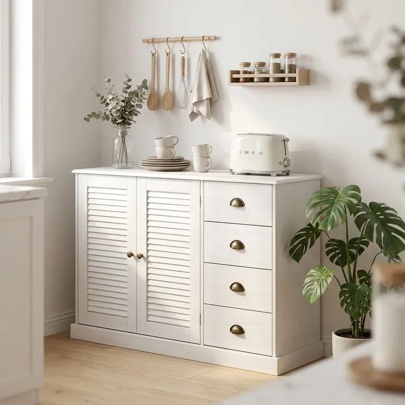 Edith Skänk 125x80 cm - Vit - Förvaring - Förvaringsmöbler - Sideboard & skänk