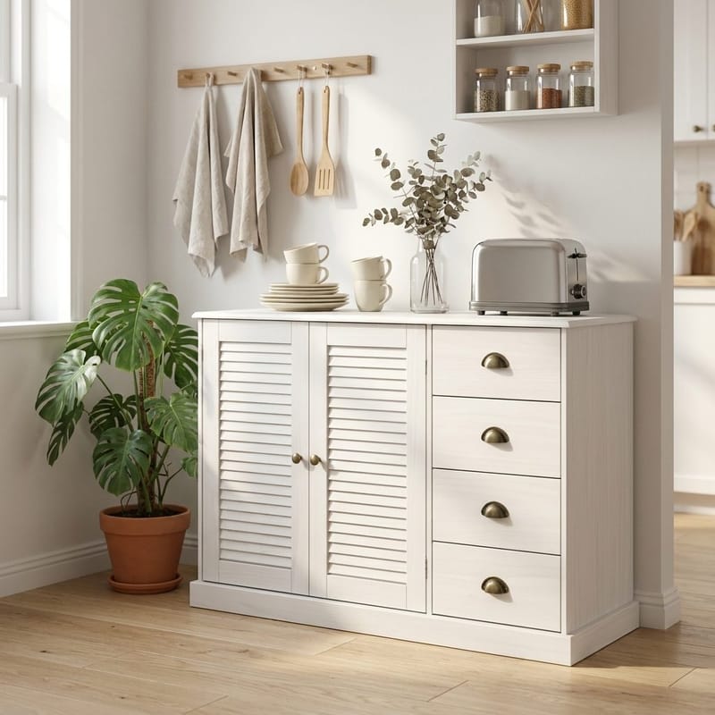 Edith Skänk 125x80 cm - Vit - Förvaring - Förvaringsmöbler - Sideboard & skänk