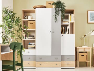 Elvaren Möbelset Garderob och Bokhylla - Förvaring - Förvaringsmöbler - Möbelset för vardagsrum