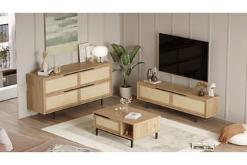 Erhan Möbelset För Vardagsrum - Ek - Förvaring - Förvaringsmöbler - Möbelset för vardagsrum