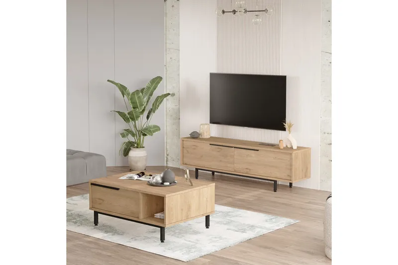 Erhan Möbelset För Vardagsrum, Ek