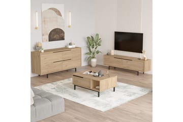 Erhan Möbelset För Vardagsrum - Ek - Förvaring - Förvaringsmöbler - Möbelset för vardagsrum