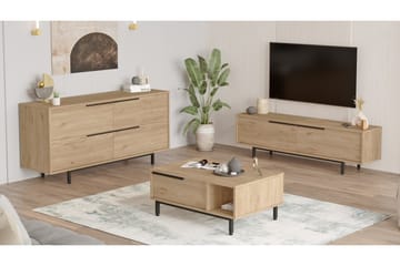 Erhan Möbelset För Vardagsrum - Ek - Förvaring - Förvaringsmöbler - Möbelset för vardagsrum