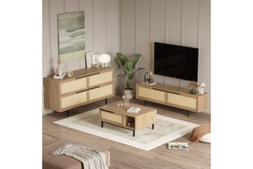 Erhan Möbelset För Vardagsrum - Ek - Förvaring - Förvaringsmöbler - Möbelset för vardagsrum