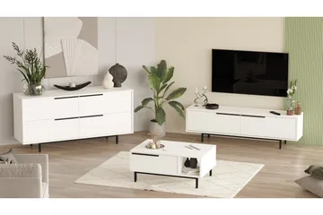 Erhan Möbelset För Vardagsrum - Vit - Förvaring - Förvaringsmöbler - Möbelset för vardagsrum