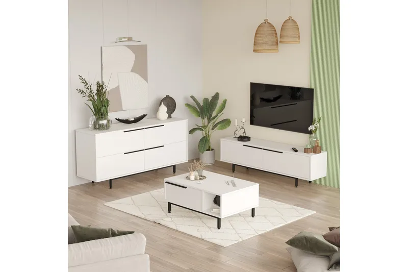 Erhan Möbelset För Vardagsrum, Vit
