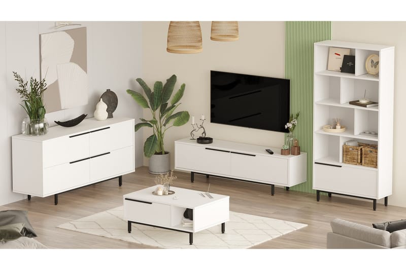 Erhan Möbelset För Vardagsrum - Vit - Förvaring - Förvaringsmöbler - Möbelset för vardagsrum