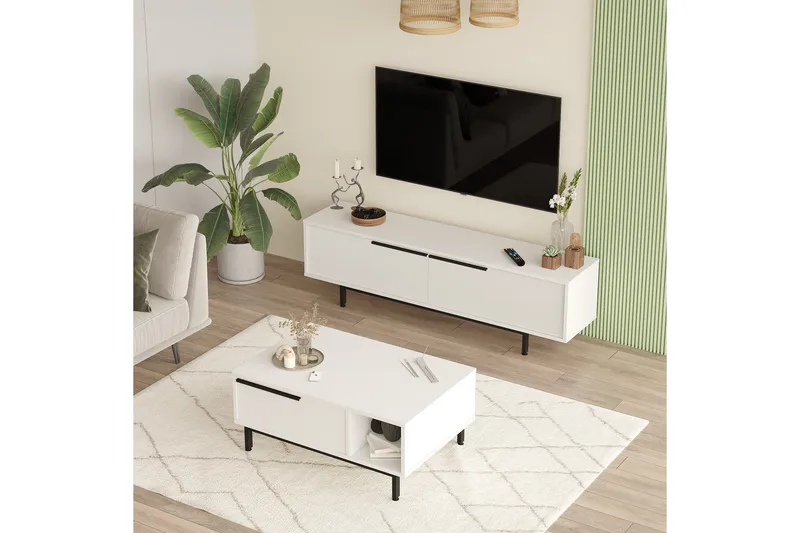 Erhan Möbelset För Vardagsrum, Vit