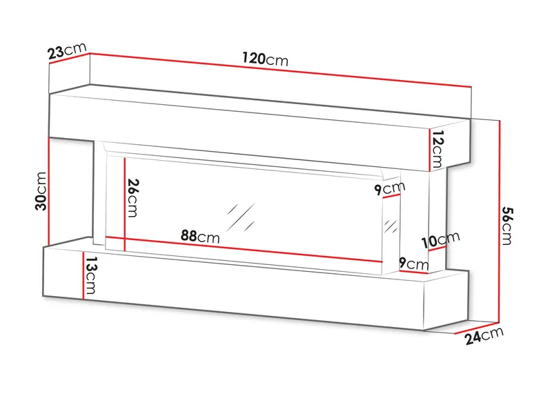 Erylin Elektrisk Eldstad 120 cm - Inredning - Kaminer - Kamin utan skorsten - Elkamin