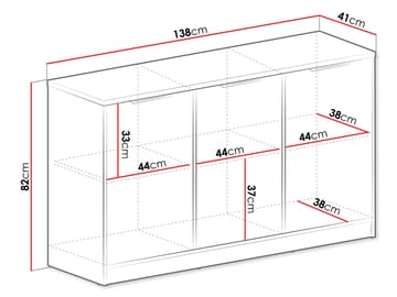 Escaldes Skänk 138 cm - brun, vit - Förvaring - Förvaringsmöbler - Sideboard & skänk