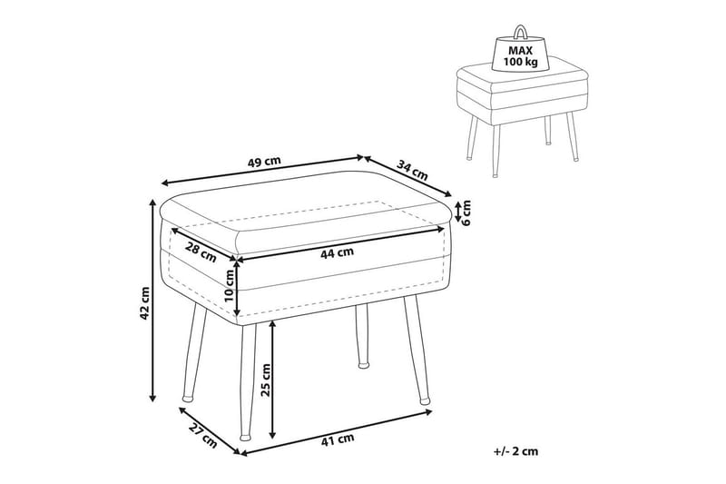 Förvaringsbänk Odessa Beige/guld - Beige/guld - Förvaring - Förvaringsmöbler - Förvaringskista & sängkista