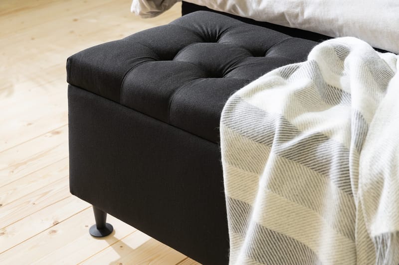 Ella Sängkista 140 cm Djuphäftad - Svart - Förvaring - Förvaringsmöbler - Förvaringskista & sängkista