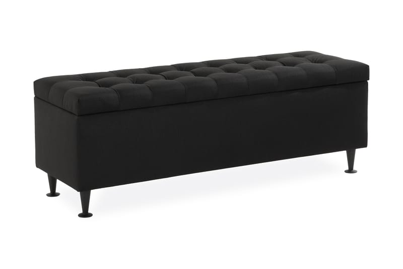 Ella Sängkista 140 cm Rutig, Svart