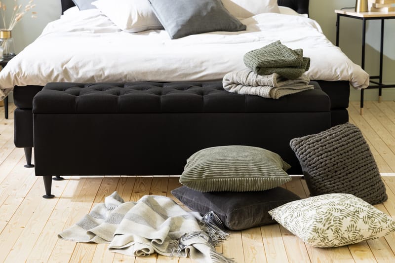 Ella Sängkista 140 cm Rutig - Svart - Förvaring - Förvaringsmöbler - Förvaringskista & sängkista