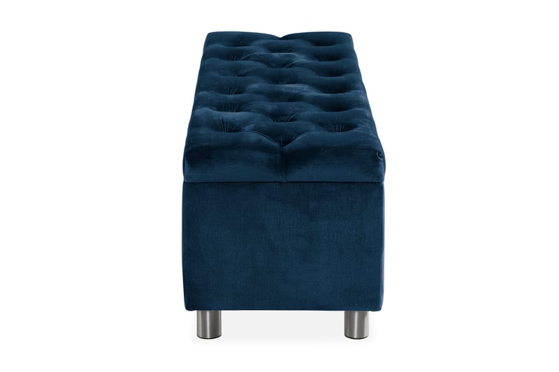 Ella Sängkista 140cm Djuphäftad - Blå/Sammet - Förvaring - F örvaringsmöbler - Förvaringskista & sängkista