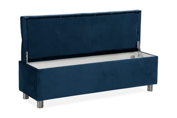 Ella Sängkista 140cm Djuphäftad - Blå/Sammet - Förvaring - Förvaringsmöbler - Förvaringskista & sängkista