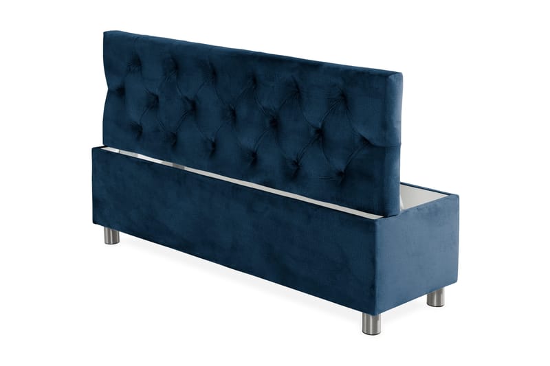 Ella Sängkista 140cm Djuphäftad - Blå/Sammet - Förvaring - Förvaringsmöbler - Förvaringskista & sängkista
