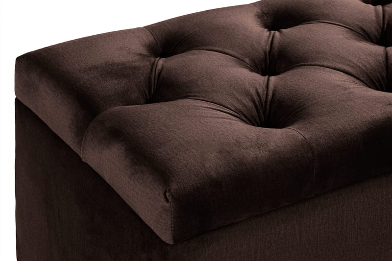 Ella Sängkista 140cm Djuphäftad - Brun/Sammet - Förvaring - Förvaringsmöbler - Förvaringskista & sängkista