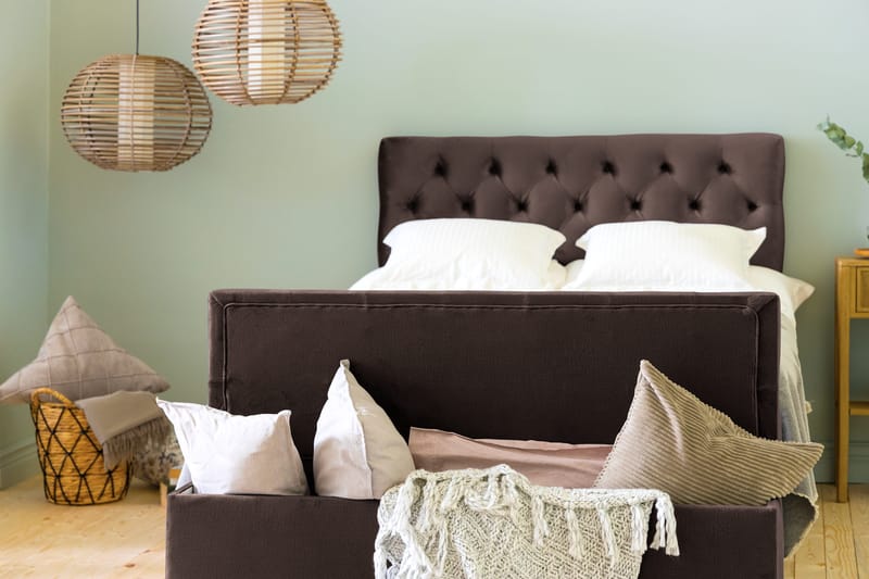 Ella Sängkista 140cm Djuphäftad - Brun/Sammet - Förvaring - Förvaringsmöbler - Förvaringskista & sängkista