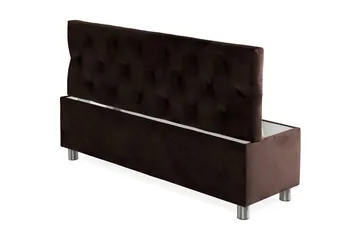 Ella Sängkista 140cm Djuphäftad - Brun/Sammet - Förvaring - Förvaringsmöbler - Förvaringskista & sängkista