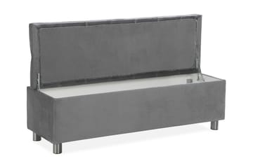 Ella Sängkista 140cm Djuphäftad - Grå/Sammet - Förvaring - Förvaringsmöbler - Förvaringskista & sängkista