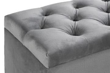 Ella Sängkista 140cm Djuphäftad - Grå/Sammet - Förvaring - Förvaringsmöbler - Förvaringskista & sängkista