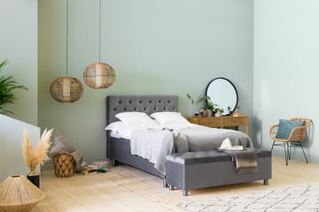 Ella Sängkista 140cm Djuphäftad - Grå/Sammet - Förvaring - Förvaringsmöbler - Förvaringskista & sängkista