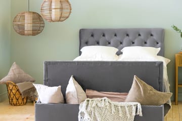 Ella Sängkista 140cm Djuphäftad - Grå/Sammet - Förvaring - Förvaringsmöbler - Förvaringskista & sängkista