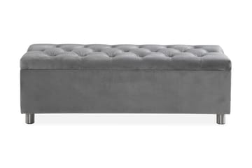 Ella Sängkista 140cm Djuphäftad - Grå/Sammet - Förvaring - Förvaringsmöbler - Förvaringskista & sängkista