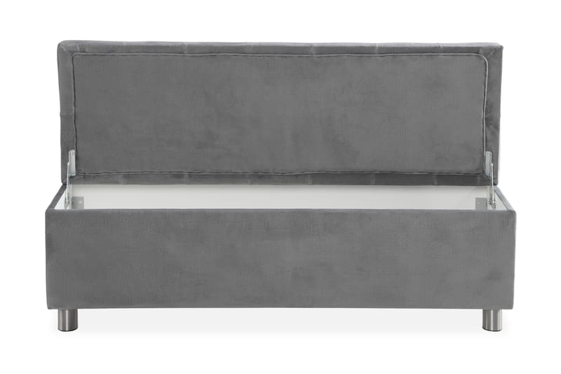 Ella Sängkista 140cm Djuphäftad - Grå/Sammet - Förvaring - F örvaringsmöbler - Förvaringskista & sängkista